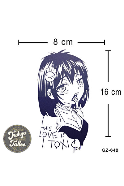 Trakya Tattoo 1 Ay Kalıcı Dövme Anime Kız Dövmesi GZ-648