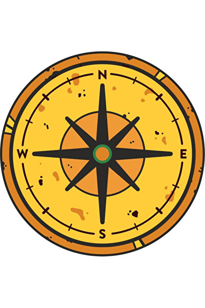 TSC ملصق بوصلة للتخييم والمغامرات مقاس 14 سم، قطعتين