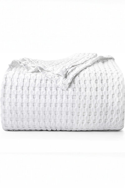 TeksNil Home | 100% Cotton Waffle Pattern Single Pink Bedspread | Bedspread | 160x230 | Multi-Purpose Cover