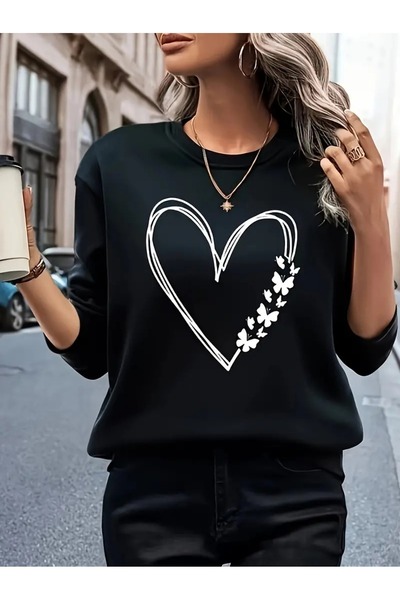 my feminen هوديي للجنسين بتصميم بسيط مطبوع بغطاء رأس جيب قصة فضفاضة سويت شيرت...