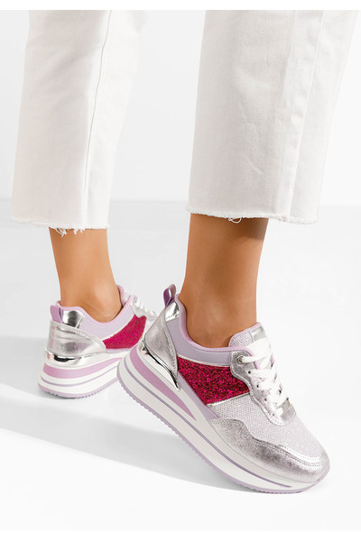 B T Shoes Fialové dámské tenisky na platformě Hanifa