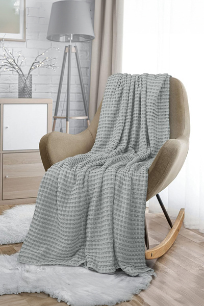 TeksNil Home | 100% Cotton Waffle Pattern Single Pink Bedspread | Bedspread | 160x230 | Multi-Purpose Cover