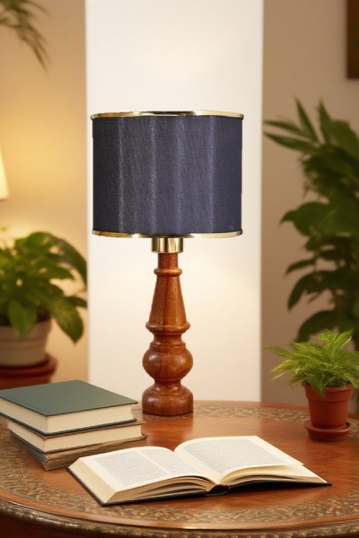 571 Store Decorative Lampshade Table Lamp Lighting Lamp with Wooden Body and Fabric Headboard
