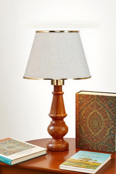 571 Store Decorative Lampshade Table Lamp Lighting Lamp with Wooden Body and Fabric Headboard