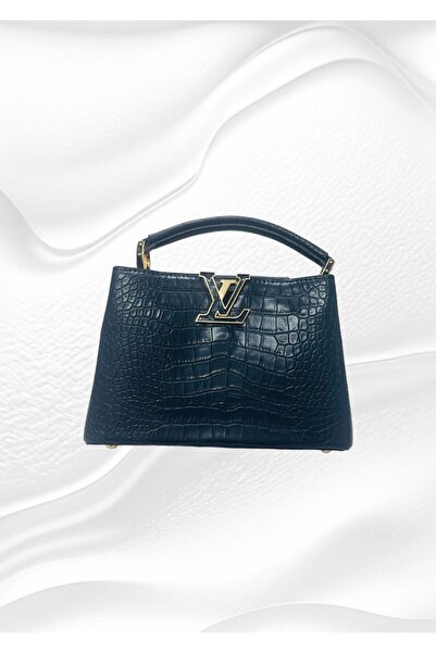 Generic Designer LV Capucines BB textured hand bag with double carry style flap.