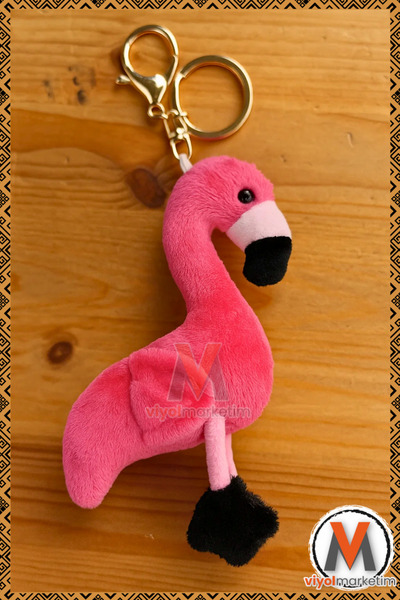 viyolmarketim Peluş Flamingo Anahtarlık 15 cm – Sevimli Çanta Süsü ve Anahtarlık