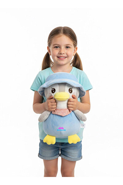 hediyecik Tulumlu Fularlı Sevimli Peluş Oyuncak Penguen 40 Cm