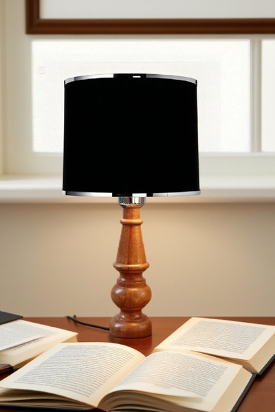 571 Store Decorative Lampshade Table Lamp Lighting Lamp with Wooden Body and Fabric Headboard