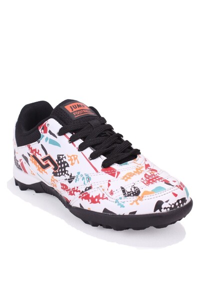 Jump 31524 Pantofi de fotbal pentru copii din gazon alb