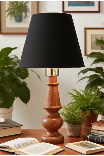 571 Store Decorative Lampshade Table Lamp Lighting Lamp with Wooden Body and Fabric Headboard