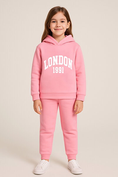 Let's Wear London Printed Kids Hoodie Premium Compact Φούτερ Σετ αθλητικών φούτερ - Αθλητικό σετ 2 τεμαχίων