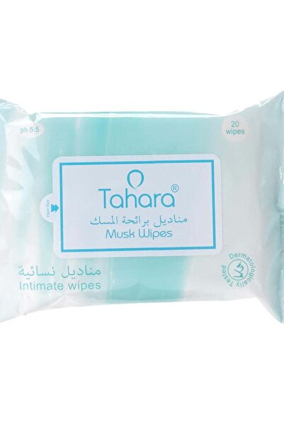 Tahara عبوة من مناديل مبللة برائحة المسك، 20 منديلًا، أبيض، 4 غرام