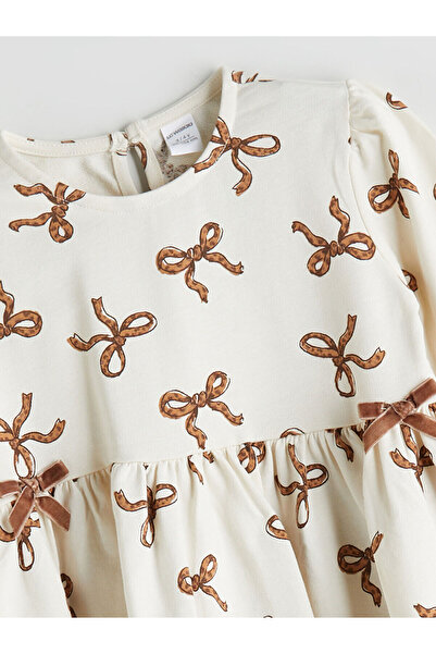 LC Waikiki New Season Bow Printed Girl's Dress