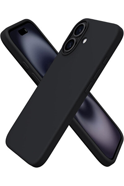 KVK PRİVACY Compatible with Apple iPhone 17 - Black Launch Liquid Silicone Case, Shockproof Cover