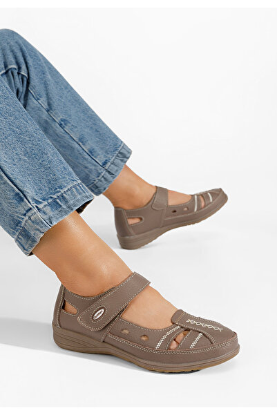 B T Shoes Khaki dámské baleríny Deby