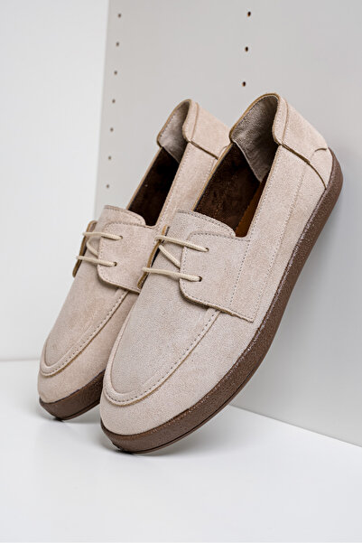 by selvi Lukka Shoes Rosa Мъжки бежови суедни обувки с връзки за ежедневно носене