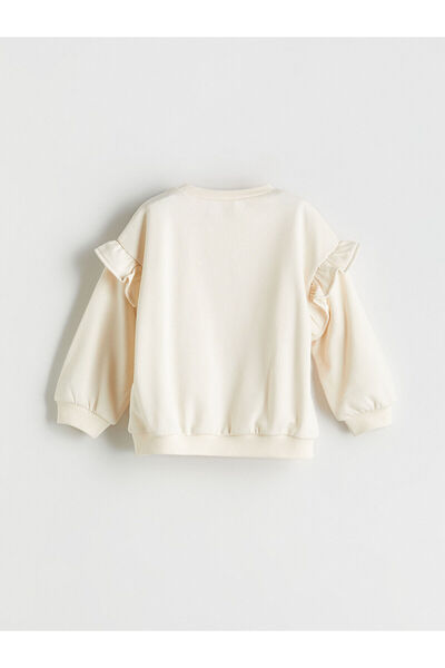 LC Waikiki Bisiklet Yaka Barbie Nakışlı Kız Çocuk Sweatshirt