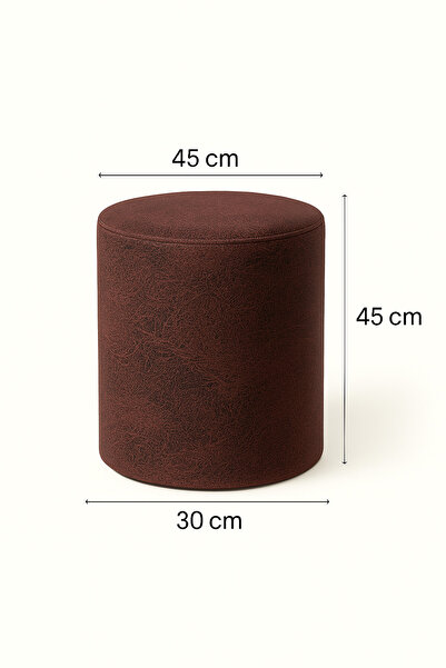 Armegeda Yuvarlak Puf bordo-zen13 - Modern Dekoratif Oturma Pufu Rahat Şık Ta...