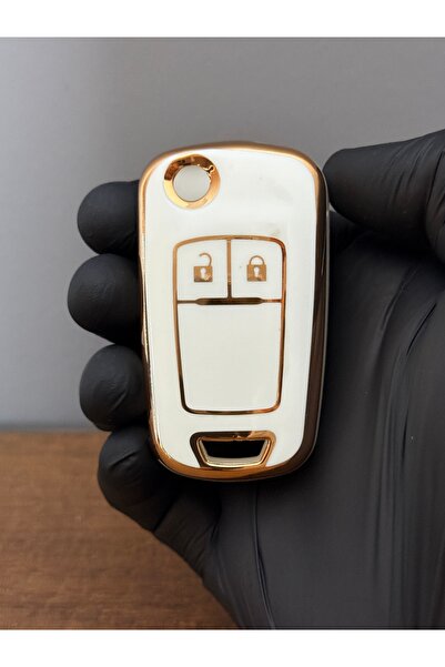 Mavi Keys Husă din silicon pentru telecomandă Opel Astra J, Insignia, Vauxhall, Chevrolet Cruze cu 2 butoane - Culoare albă