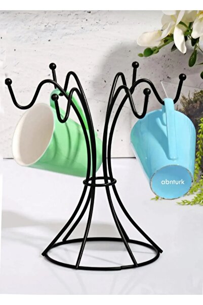 abnturk Süper Kaliteli Estetik Siyah Salkım Şekilli Kupa Bardak Bulaşık Askıs...
