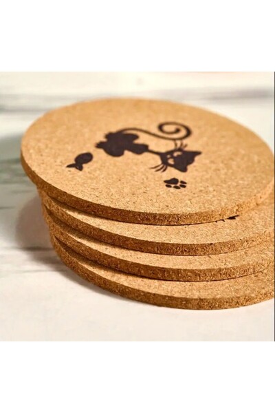 esdekor Cute Cat Series Set of 12 Cat Insulated Coasters with Iron Stand