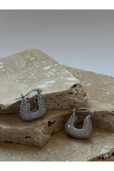 shop Rodyum Kaplama Taşlı Küpe