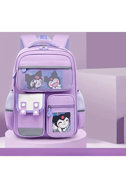 BABUN حقيبة مدرسية كبيرة من Anime Sanrio Kuromi مع جيب أمامي كبير، حقيبة ظهر ...