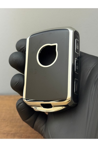 Mavi Keys Husă din silicon pentru telecomandă cu 4 butoane pentru Volvo XC90 XC40 XC70 S60 S80 S90 C30 V70 V90 - Culoare negru argintiu