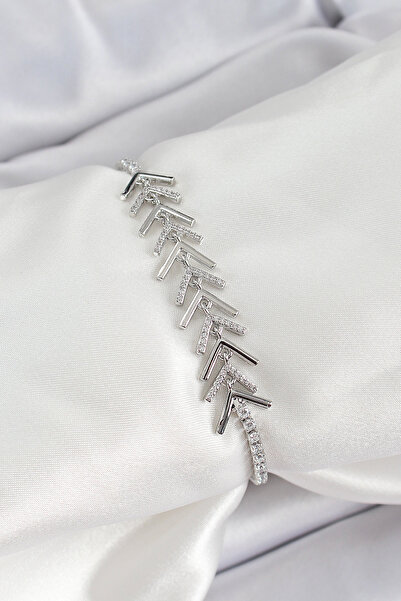 Clariss Brass Silver Color Zircon Stone Fish Scale Women's Bracelet - Tj-Bb7069