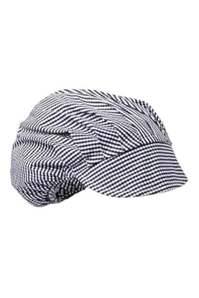 OEM Palarie cu cozoroc in carouri, alb/albastru, marime universala