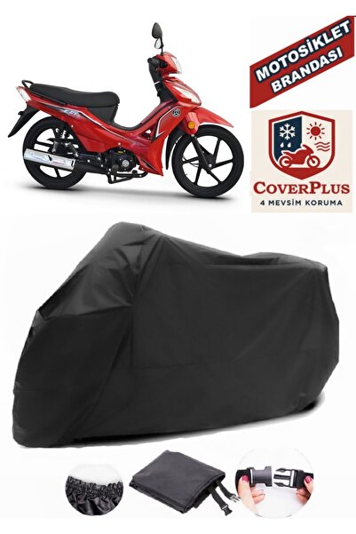 CoverPlus Siyah Kuba Ege 50 Motorsiklet Brandası,Motor Örtüsü Bağlantı Tokalı...