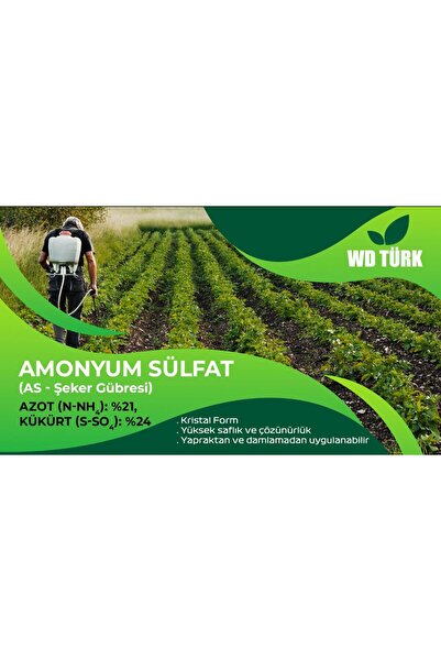 WD Türk Amonyum Sülfat 500 gr Şeker Gübresi Çim Çiçek Coşturan