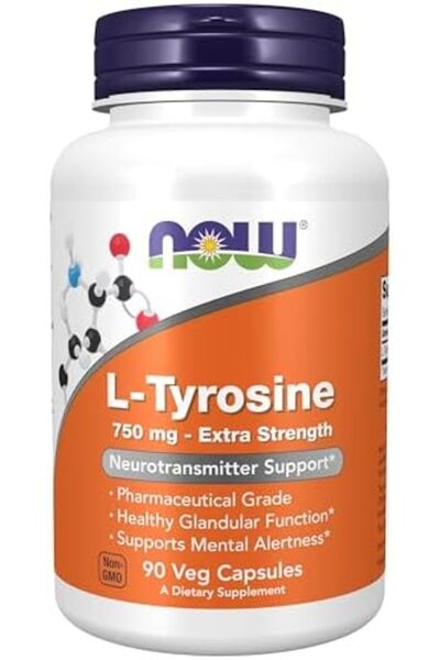 Now Foods, L-Tyrosine, Extra Strength, 750 mg, 90 Vegetarian Capsules, L-Carnitine