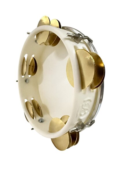 bademüzik Arap Fasıl Tefi Profesyonel Carbon Beyaz Renk Kasnak Beyaz Film Zilli Tef