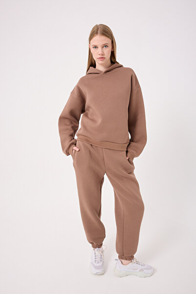 FLAMOVA KADIN LASTİKLİ PAÇA ÜÇ İPLİK İÇİ PAMUKLU YUMUŞACIK BASIC JOGGER EŞOFMAN ALTI