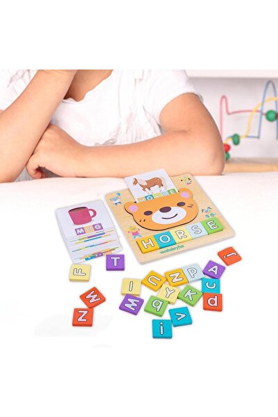 OEM Joc educativ Montessori 2 în 1 din lemn pentru potrivirea literelor și în...