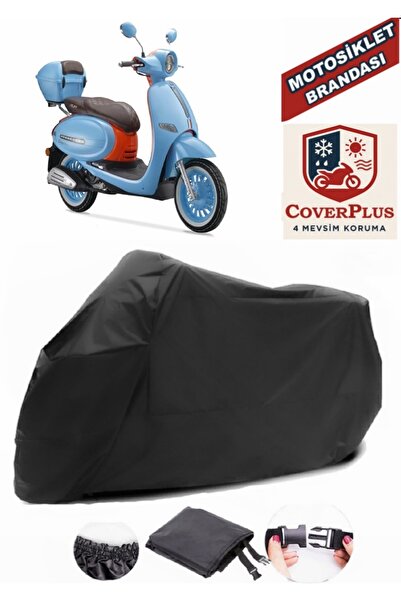 CoverPlus Siyah Arora Cappucino 125 Motorsiklet Brandası,Motor Örtüsü Bağlant...