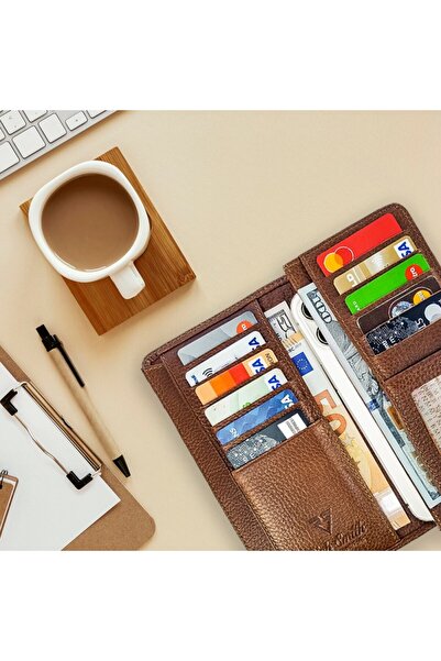 Rich Smith Портфейл с отделение за мобилен телефон, естествена кожа / 1202 Taba (Arsel Parlak)