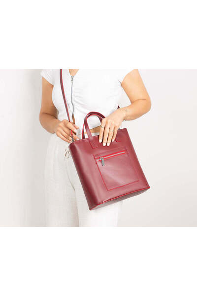BloominBag Bloomtote Valetto Burgundy Genuine Leather Shoulder Bag / Tote Bag