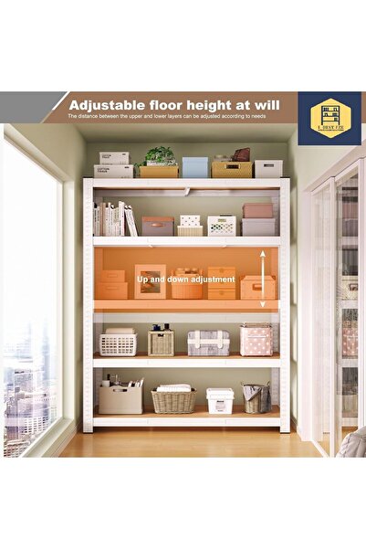 I Best FZE 100kg x 5 Tier Metal Storage Rack, Shelving Units (White)160H x 40D x 80Lcm