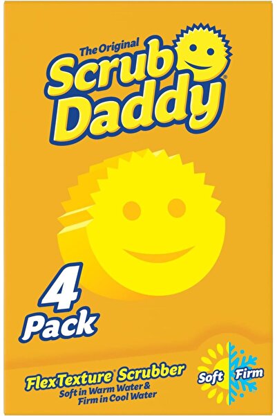 Scrub Daddy عبوة من ٤ قطع - إسفنجة سمارت فليكس تيكتشر | ناعمة في الماء الدافئ...