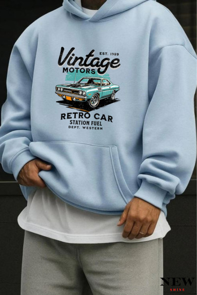 New Shine سويت شيرت مطبوع عتيق