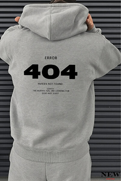New Shine سويت شيرت مطبوع عليه رسالة "خطأ 404: غير مُستجد"