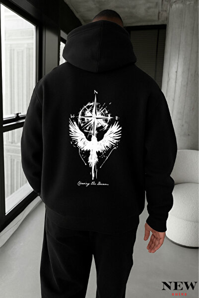 New Shine Eagle Compass Printed Sweatshirt