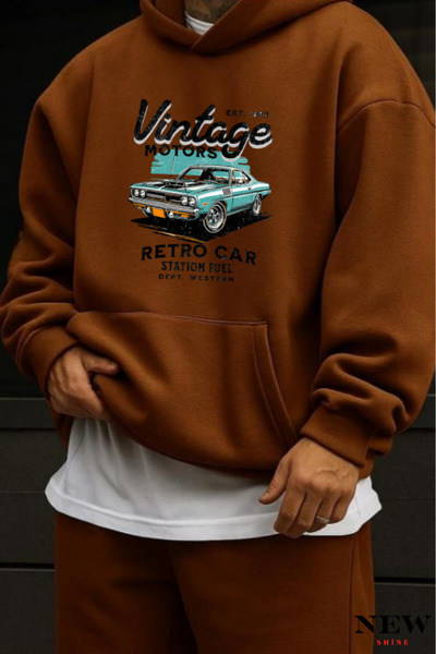 New Shine سويت شيرت مطبوع عتيق