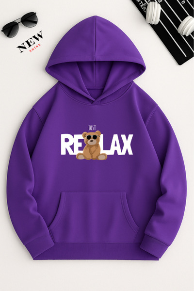 New Shine سويت شيرت مطبوع عليه ريلاكس