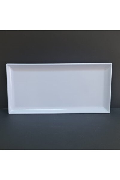 GuvenliPazar 4 Adet Standart Melamin Kayık Tabak Sunum Tabağı 40x20 cm - Beyaz