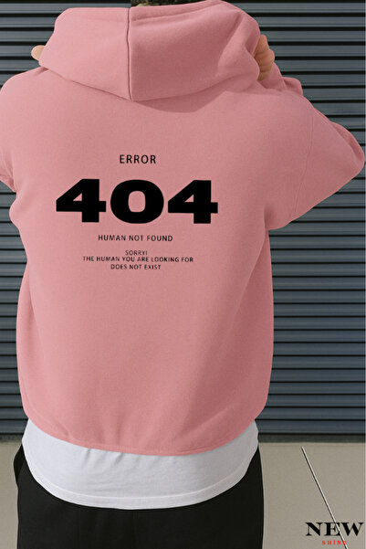 New Shine سويت شيرت مطبوع عليه رسالة "خطأ 404: غير مُستجد"
