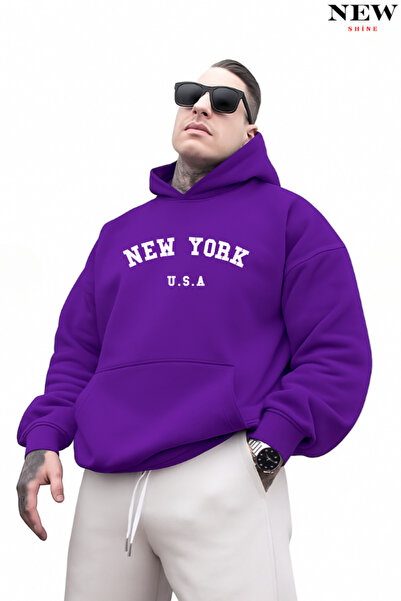 New Shine سويت شيرت مطبوع من نيويورك الولايات المتحدة الأمريكية