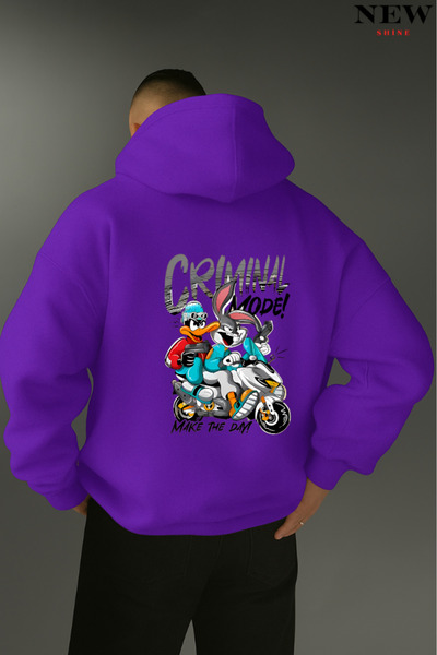 New Shine سويت شيرت مطبوع عليه وضعية جريمة